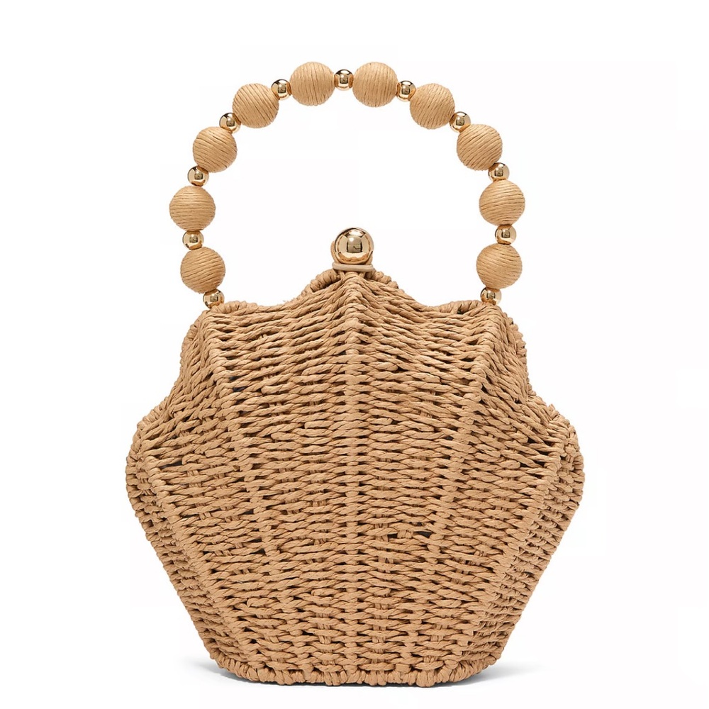 ☀️🐚VICTORIA’S SECRET WOVEN SHAPED RAFFIA SHELL BAG 🐚 crossbody bag removal chain - Picture 14 of 14